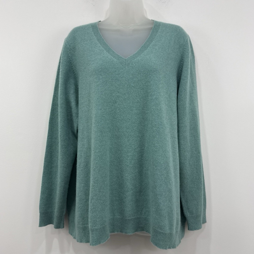 Charter Club Luxury Cashmere Sweater 3X Teal NWT Quiet Luxury Preppy Old Money